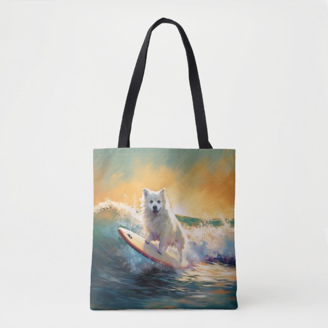Bolso De Tela Pintura americana de surf en Eskimo Beach (Anverso)