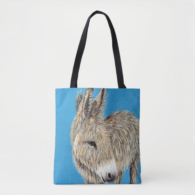 Bolso De Tela Pintura amistosa de burros (Anverso)