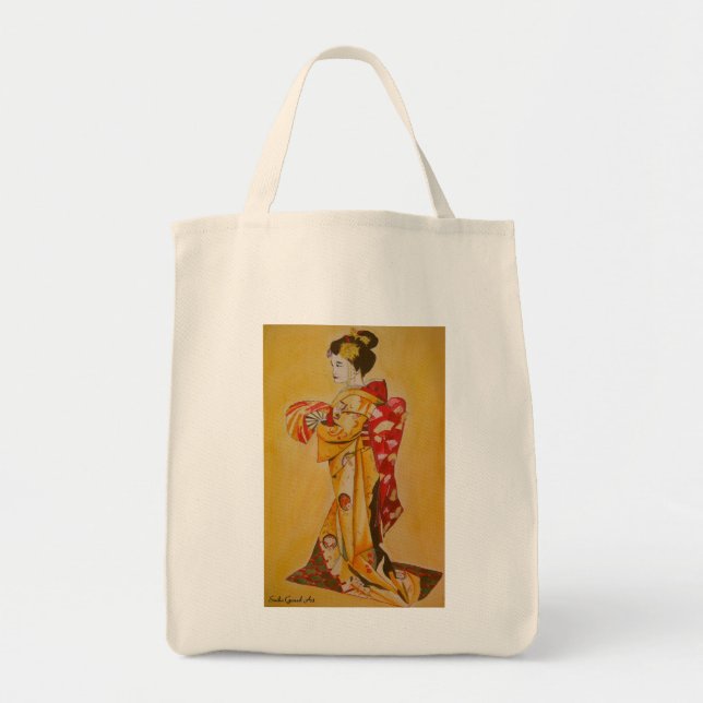 Bolso De Tela pintura artística original de la acuarela japonesa (Frente)