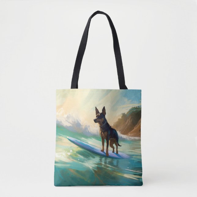 Bolso De Tela Pintura australiana de surf en Kelpie Beach (Anverso)