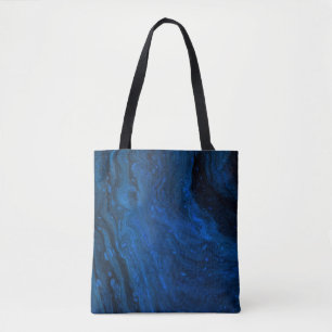 Bolso De Tela Pintura azul y negra