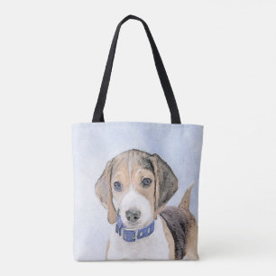 Bolso De Tela Pintura Beagle - Arte Perro Original Cuto
