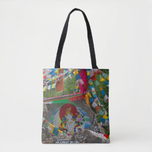 Bolso De Tela Pintura budista en rocas