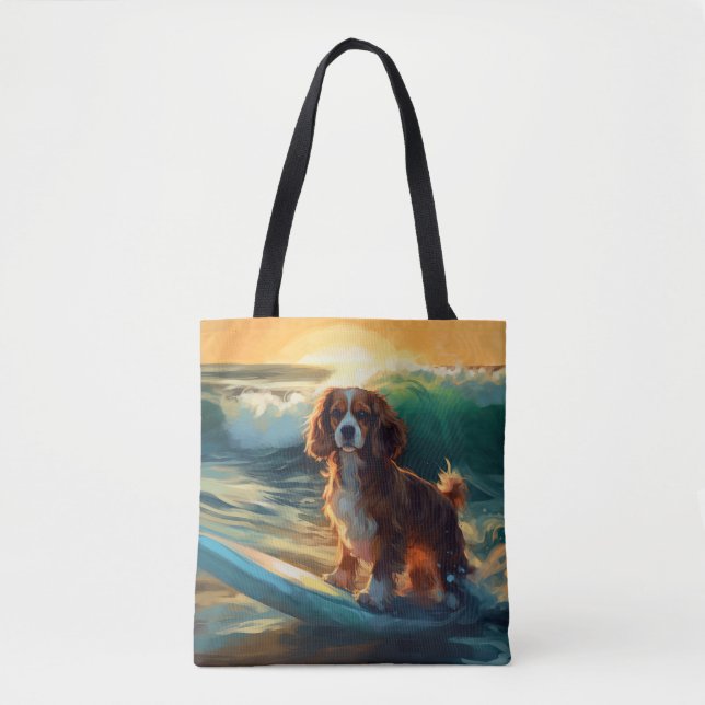 Bolso De Tela Pintura Cavalier King Beach para surf (Anverso)