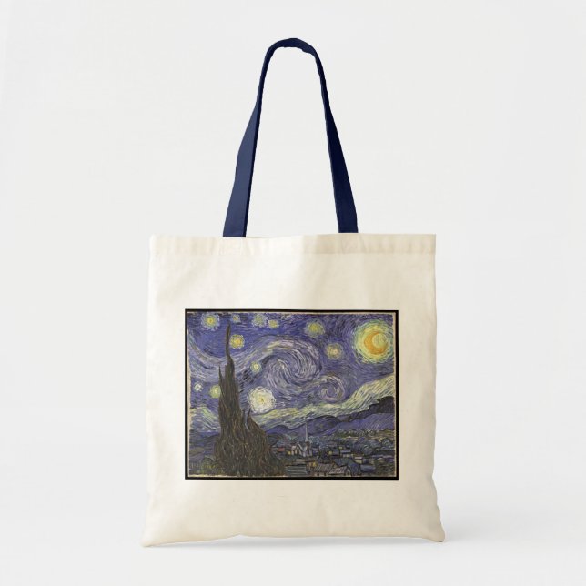 Bolso De Tela Pintura clásica de Van Gogh en la noche estrellada (Frente)