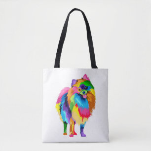 Bolso De Tela Pintura colorida de Pomerania - Perro Perro Trébol