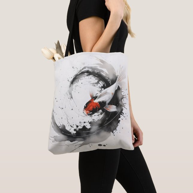 Bolso De Tela Pintura con tinta de carpa (Detalle)