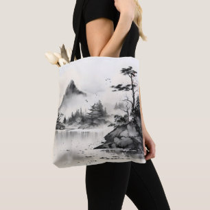 Bolso De Tela Pintura con Tinta Lago Tradicional