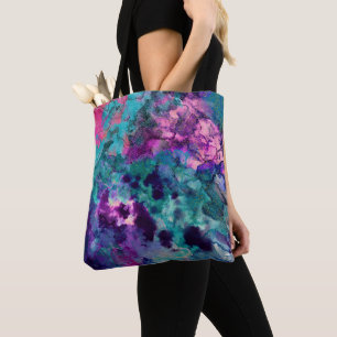 Bolso De Tela Pintura cósmica abstracta de acuarela tinta