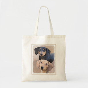 Bolso De Tela Pintura Dachshund (suave) - Arte Perro Original
