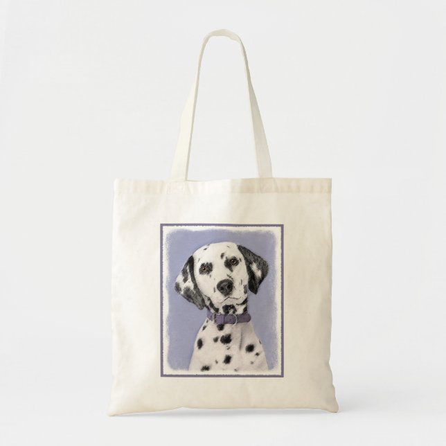 Bolso De Tela Pintura dálmata - Arte de perro original (Frente)