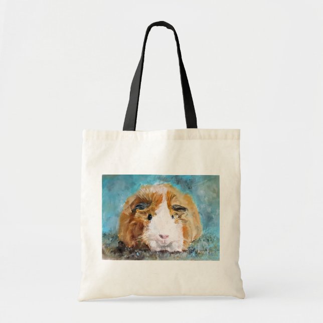 Bolso De Tela Pintura de aceite de conejillo de Indias (Frente)