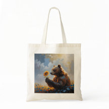 Pintura de aceite de oso melancólico | Arte oníric