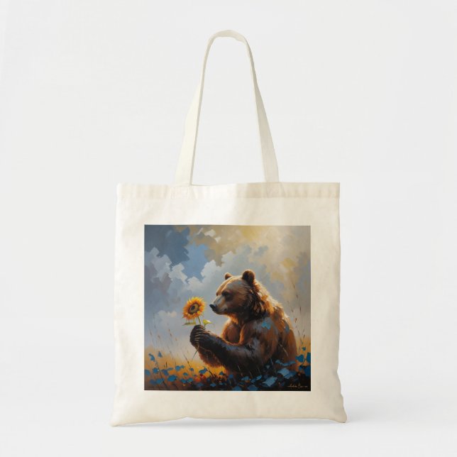Bolso De Tela Pintura de aceite de oso melancólico | Arte oníric (Frente)