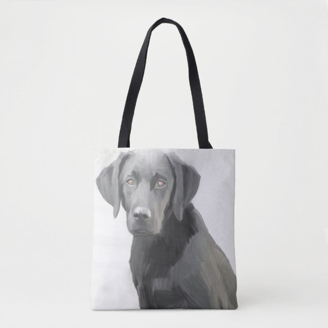 Bolso De Tela Pintura de aceite de perro recuperador de labrador (Anverso)