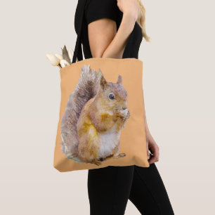Bolso De Tela Pintura de acuarela de ardilla roja