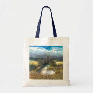 Bolso De Tela pintura de acuarela en estanque de otoño