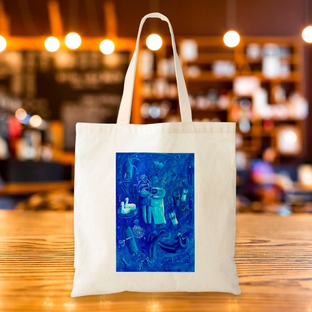 Bolso De Tela Pintura de arte contemporáneo Boda azul (Subido por el creador)