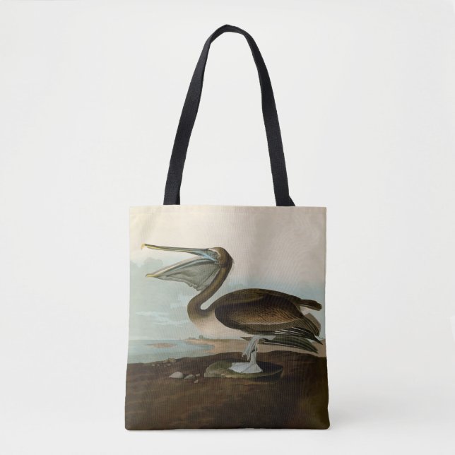 Bolso De Tela Pintura de arte pelicano John James Audubon Brown (Anverso)