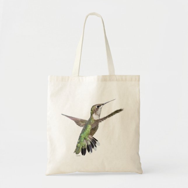 Bolso De Tela Pintura de berlinés de colibrí (Frente)