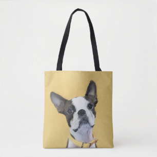 Bolso De Tela Pintura de Boston Terrier - Arte de Perro Original