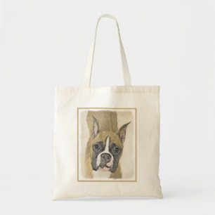Bolso De Tela Pintura De Boxer - Arte De Perro Original Cuto