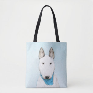 Bolso De Tela Pintura de Bull Terrier - Arte de Perro Original.