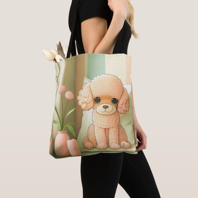 Bolso De Tela Pintura de cachorro de perro de carabina adorable  (Detalle)