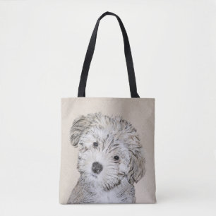Bolso De Tela Pintura de cachorro habanesa - Arte de perro origi