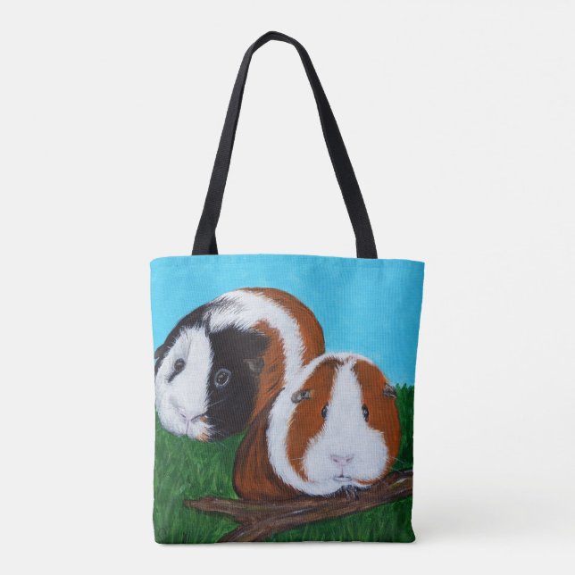 Bolso De Tela Pintura de cerdos de Guinea (Reverso)