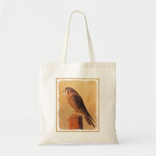 Bolso De Tela Pintura de cernícalo estadounidense - Arte de pája