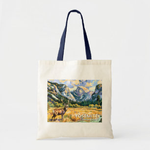Bolso De Tela Pintura de ciervo animal Half Dome vintage de Yose