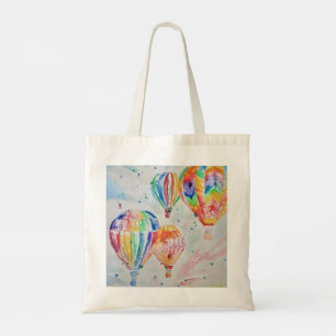 Bolso De Tela Pintura de color de agua de los globos de aire cal