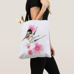 Bolso De Tela Pintura de color de agua dulce negro con tapa de p