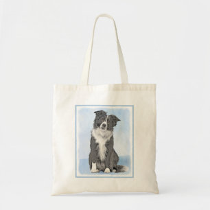 Bolso De Tela Pintura de color de borde - Arte de perro original