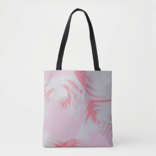 BOLSO DE TELA PINTURA DE COLOR ROSA Y BLANCO ABSTRACTO