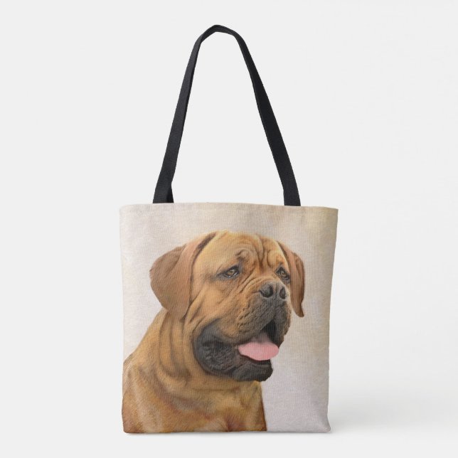 Bolso De Tela Pintura de Dogue de Burdeos - Arte de perro origin (Reverso)