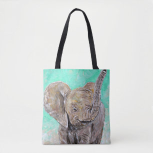 Bolso De Tela Pintura de elefante bebé