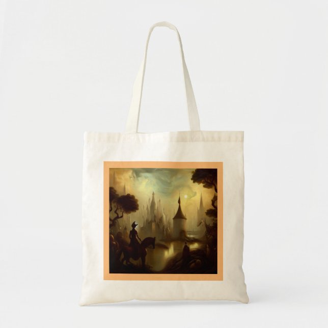 Bolso De Tela Pintura de fantasía 8 - Jinete de caballo (Frente)