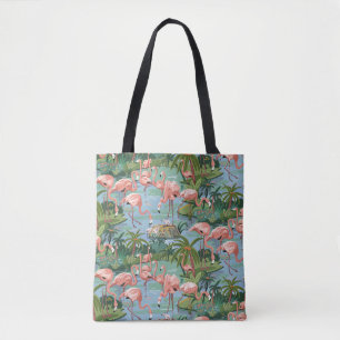 Bolso De Tela Pintura de flamencos rosados por número