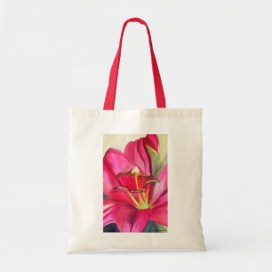 Bolso De Tela Pintura de flor de acuarela de Red Alert Lily