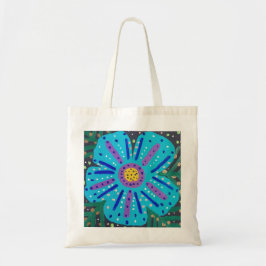 Bolso De Tela Pintura de flores azules