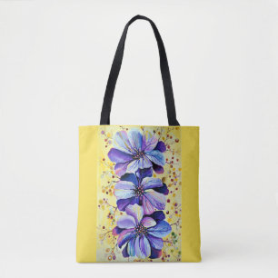 Bolso De Tela Pintura de flores de delfinio