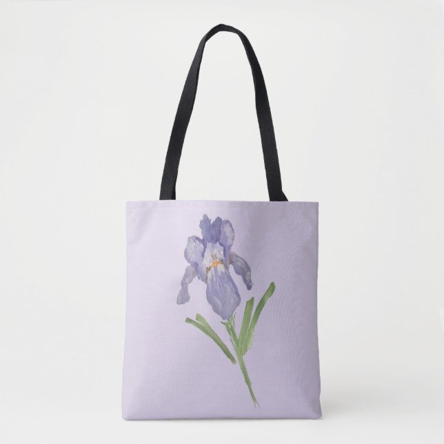 Bolso De Tela Pintura de flores de Iris (Anverso)
