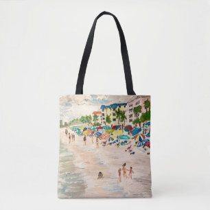 Bolso De Tela Pintura de Fort Myer's Beach por Therese Kramer