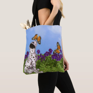 Bolso De Tela Pintura de fotos de perros de mariposas de cachorr