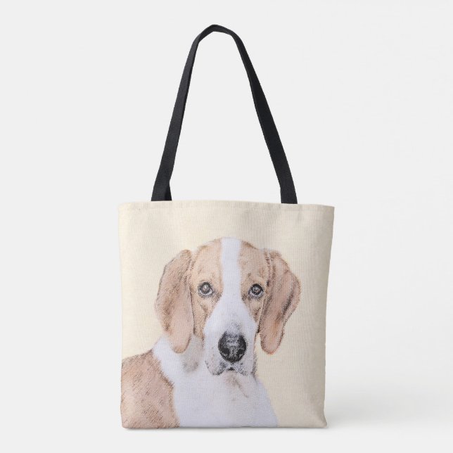 Bolso De Tela Pintura de Foxhound estadounidense - Arte de Perro (Reverso)