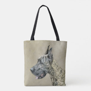 Bolso De Tela Pintura de gran dano (Brindle) - Arte original del