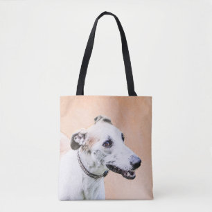 Bolso De Tela Pintura de Greyhound - Arte de perros original muy