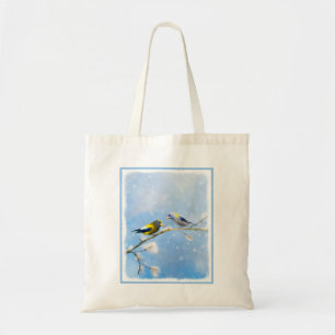 Bolso De Tela Pintura de Grosbeak por la noche - Arte de Perro O